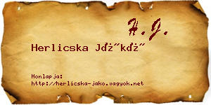 Herlicska Jákó névjegykártya